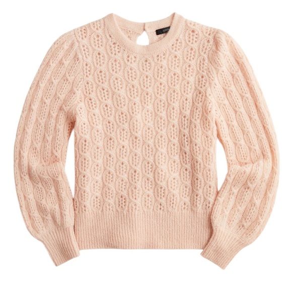 J Crew Balloon-sleeve cable-knit sweater, New with Tags, Size Small - Picture 1 of 8